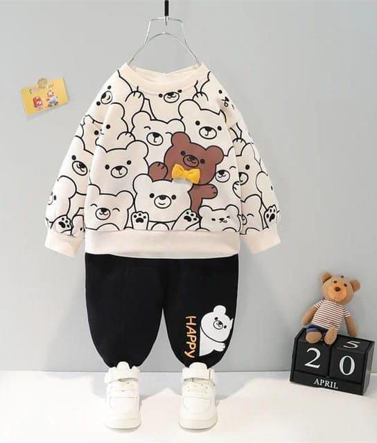 2pcs Boy's Fleece Printed Sweatshirt Tracksuit