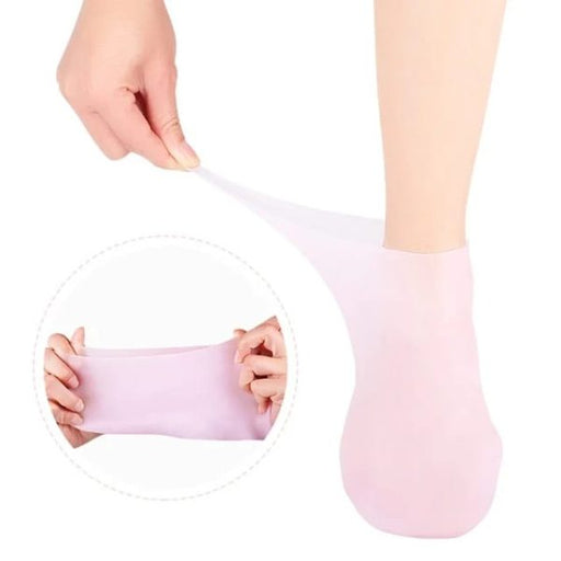 1pair Silicone Foot Care Socks Anti Cracking Moisturizing Gel Socks Cracked Dead Skin Remove Protector Pain Relief Pedicure Tool