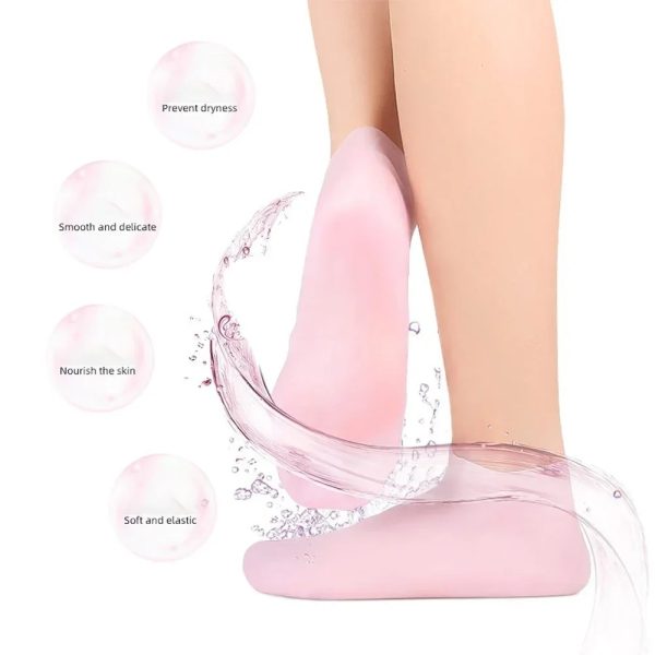 1pair Silicone Foot Care Socks Anti Cracking Moisturizing Gel Socks Cracked Dead Skin Remove Protector Pain Relief Pedicure Tool