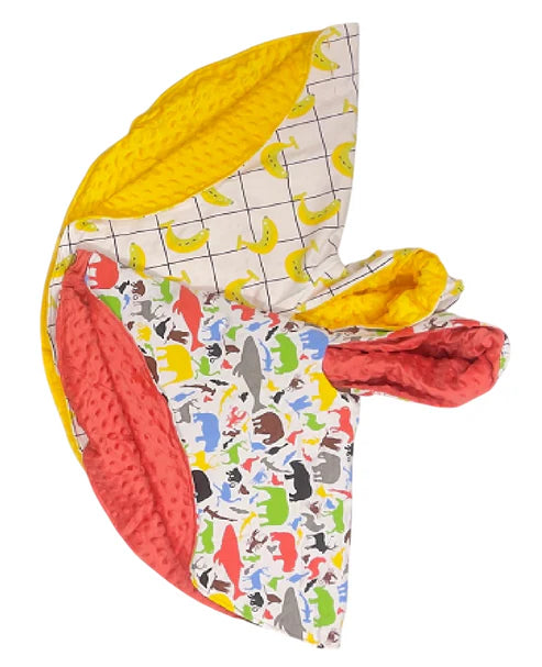 Poncho for Kids (1-3 Years) - Children Adorable Red Animal Pattern and Yellow Banana Pattern Safe Over-Harness Design Warm Double Sided Regular priceRs.4,500.00 PKR Sale priceRs.3,500.00 PKRSale