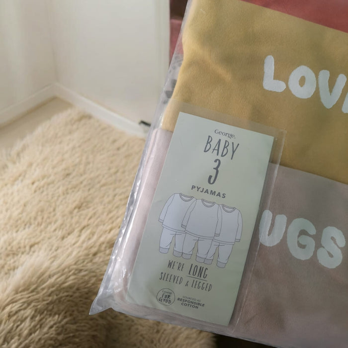 Brand: George | Pack of 3 Unisex  Pj's set | Available sizes : 6-9 & 9-12 months