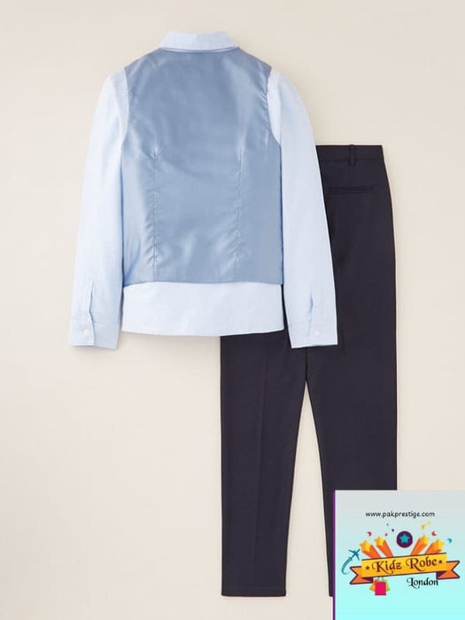 Eve and Milo Designer Brand | Children's Trouser, Waistcoat and Shirt Suit - Navy Blue