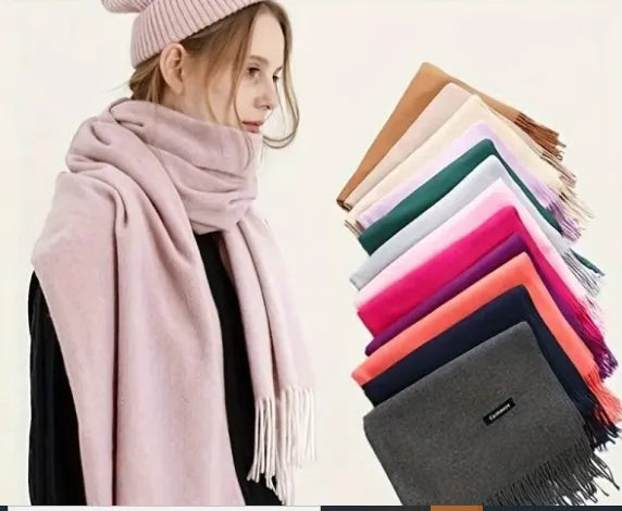 Plain Pashmina Wool Shawl Soft Women Scarf Lady Shawl Autumn Winter Female Hijab