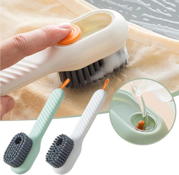 Multi-purpose Shoe Brush Soft Bristle Automatic Liquid Long Handle Cleaning Brush Clothes Board Brush Household Cleaning Tools (random Color)