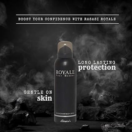 Rasasi Deo Royale Black Colour, 200 ML ( Original ) Men's Deodorant