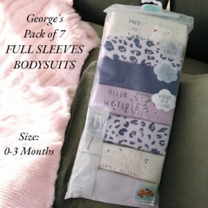 Brand:George, Pack of 7, Full sleeves bodysuits
