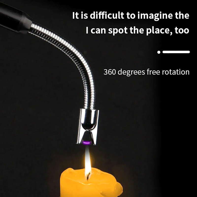 Arc Lighter With Usb Charging,flameless Windproof,led Battery Display,safety Switch | Rotate 360 Degrees, For Aromatherapy (random Colors)