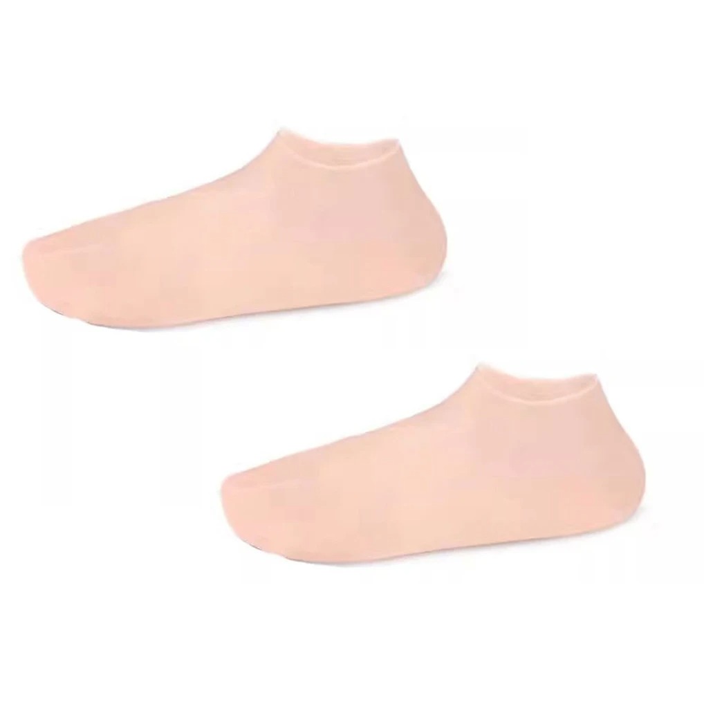 1pair Silicone Foot Care Socks Anti Cracking Moisturizing Gel Socks Cracked Dead Skin Remove Protector Pain Relief Pedicure Tool