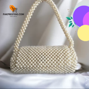 White pearls handmade bag