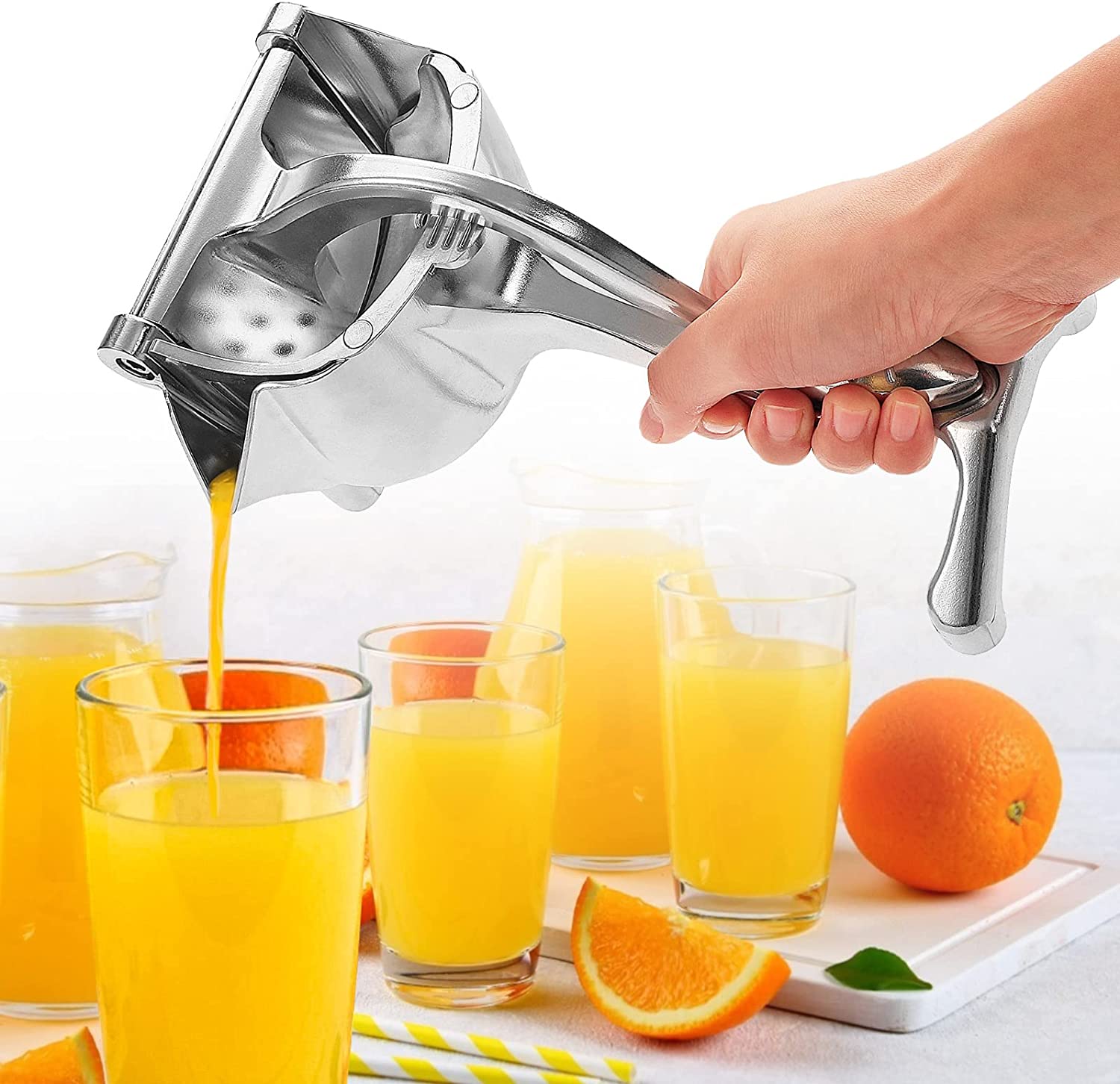 Stainless Steel Lemon & Orange Clip Handheld Fruit Juicer – Manual Citrus Squeezer for Kitchen Use