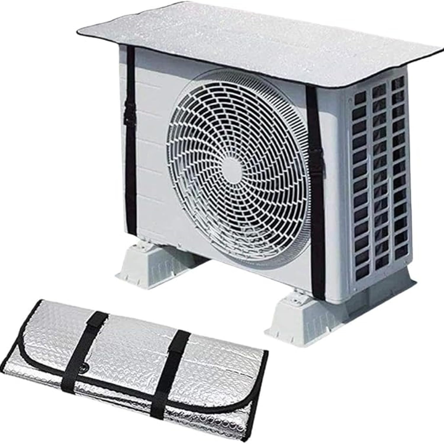 Air Conditioner Outdoor Unit Cover Heat Insulation Waterproof AC Cover Universal Split AC Outer Unit Protector -Universal Size For 1 & 1.5 Ton (Multi Color Random Design)
