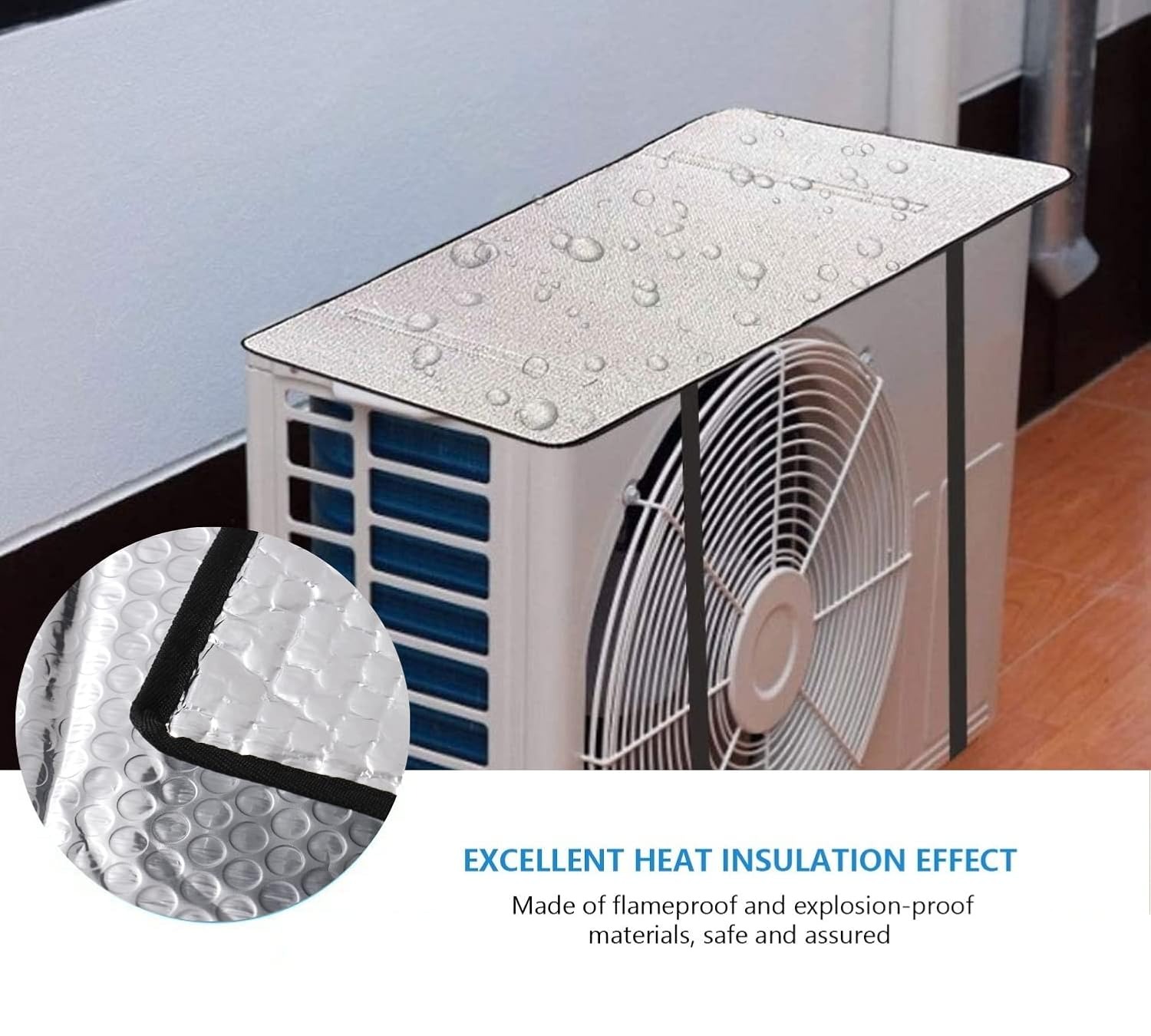 Air Conditioner Outdoor Unit Cover Heat Insulation Waterproof AC Cover Universal Split AC Outer Unit Protector -Universal Size For 1 & 1.5 Ton (Multi Color Random Design)